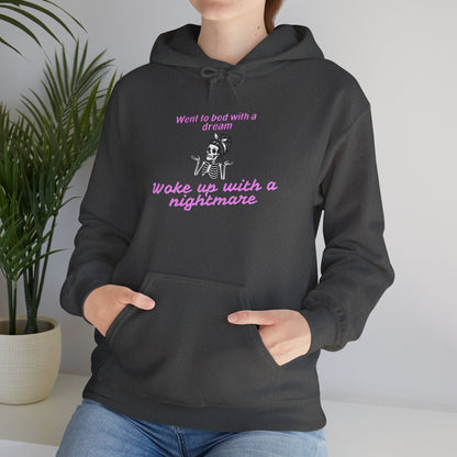 Nightmare Dream Skull Hoodie – "Went to bed with a dream, woke up with a nightmare" Goth Pullover