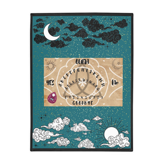 Mystical Ouija Board Fleece Blanket: Cozy, Spiritual Gift, Witchcraft Decor, Astrology, Unique Home Accent