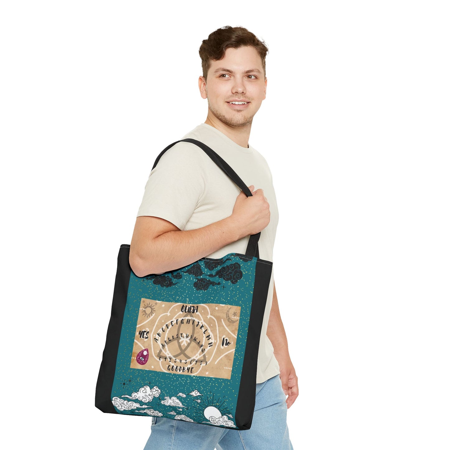 Mystical Ouija Tote Bag | Boho Beach Bag, Psychic Gift, Witchy Accessory, Spiritual Shopper, Mysticism Decor