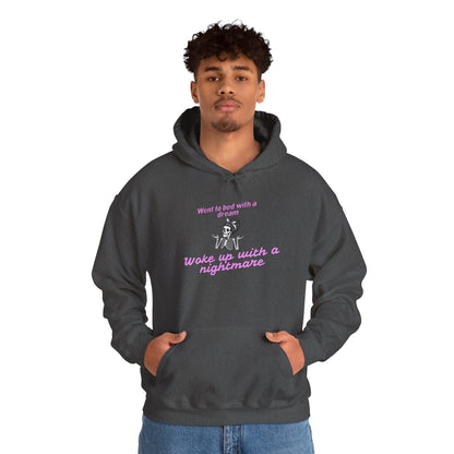 Nightmare Dream Skull Hoodie – "Went to bed with a dream, woke up with a nightmare" Goth Pullover