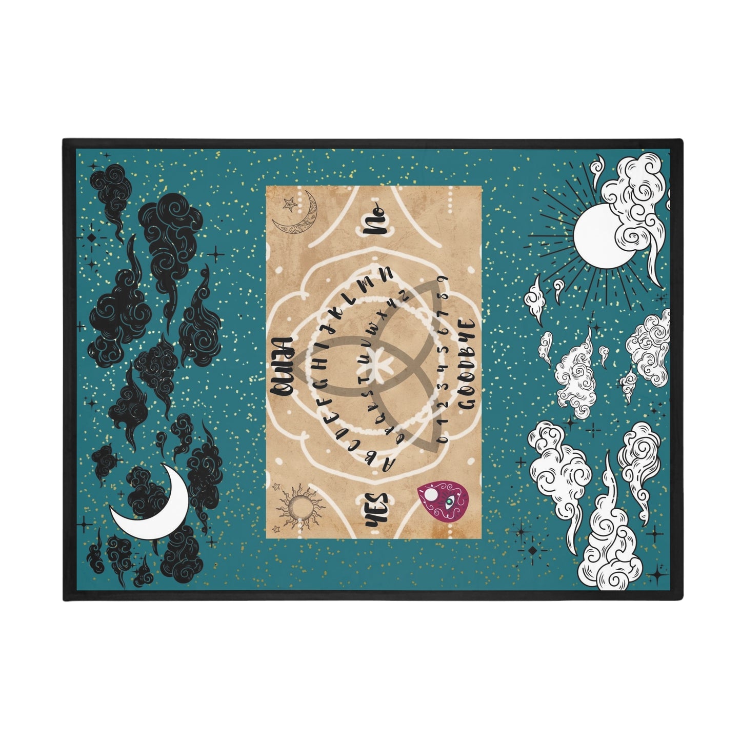 Mystical Ouija Board Fleece Blanket: Cozy, Spiritual Gift, Witchcraft Decor, Astrology, Unique Home Accent