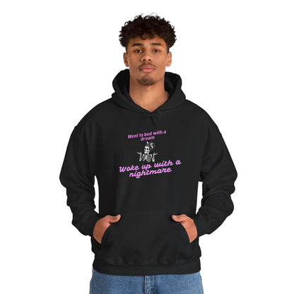 Nightmare Dream Skull Hoodie – "Went to bed with a dream, woke up with a nightmare" Goth Pullover