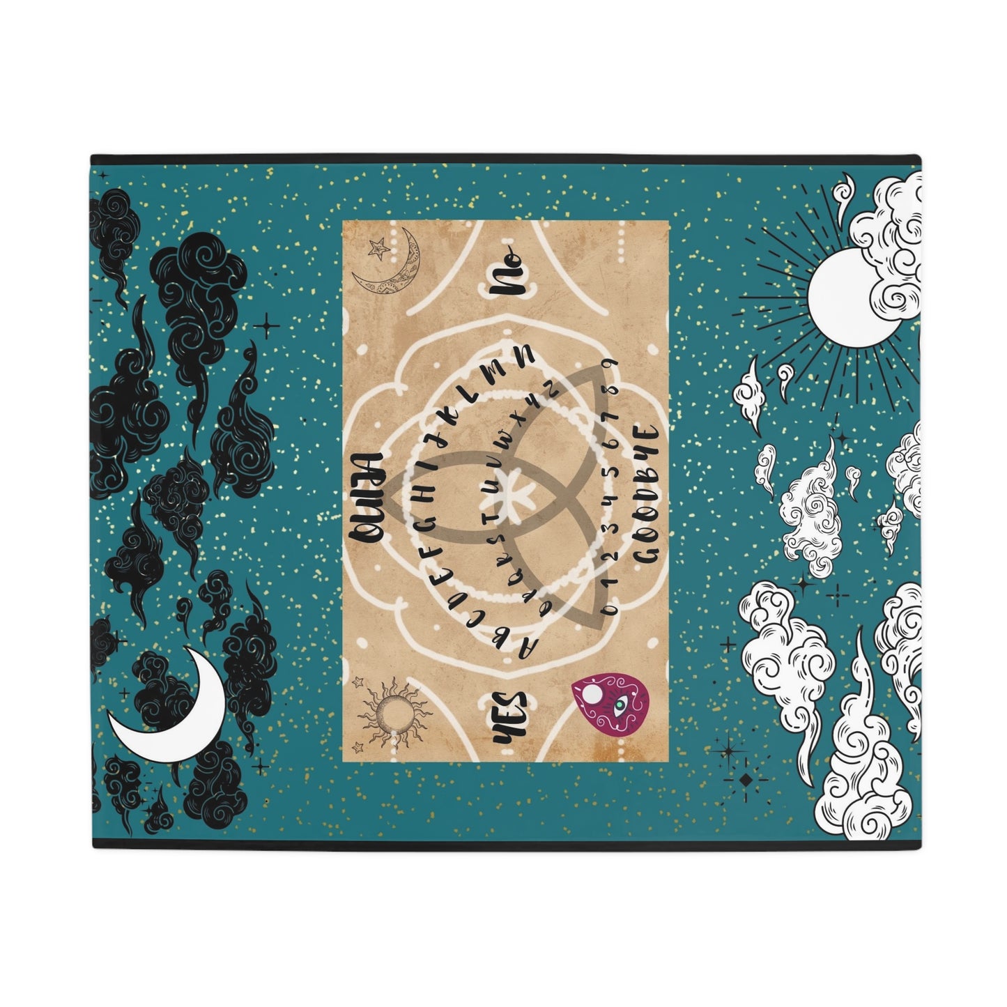 Mystical Ouija Board Fleece Blanket: Cozy, Spiritual Gift, Witchcraft Decor, Astrology, Unique Home Accent