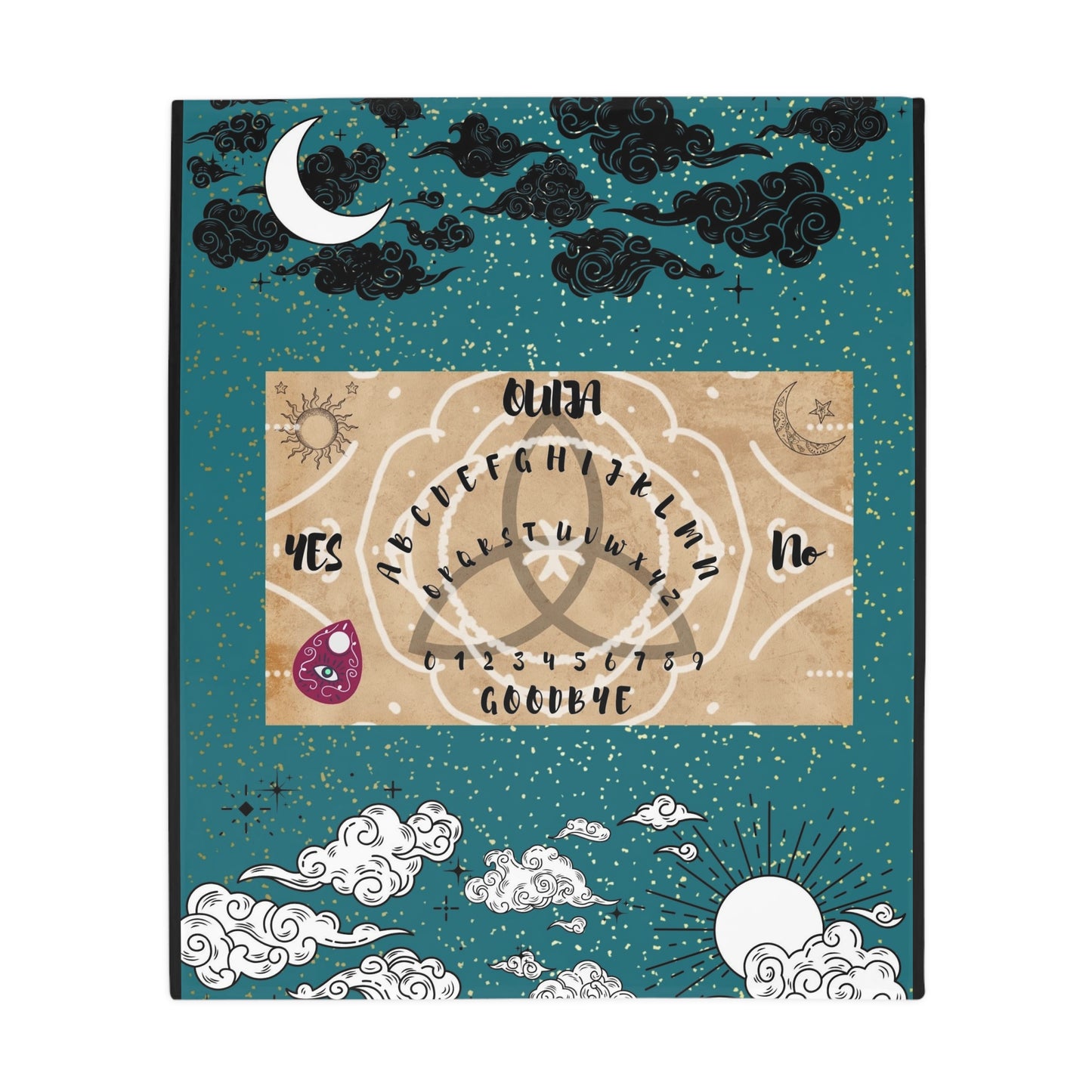 Mystical Ouija Board Fleece Blanket: Cozy, Spiritual Gift, Witchcraft Decor, Astrology, Unique Home Accent