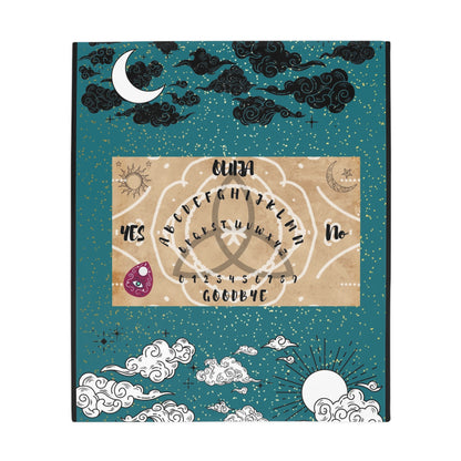 Mystical Ouija Board Fleece Blanket: Cozy, Spiritual Gift, Witchcraft Decor, Astrology, Unique Home Accent