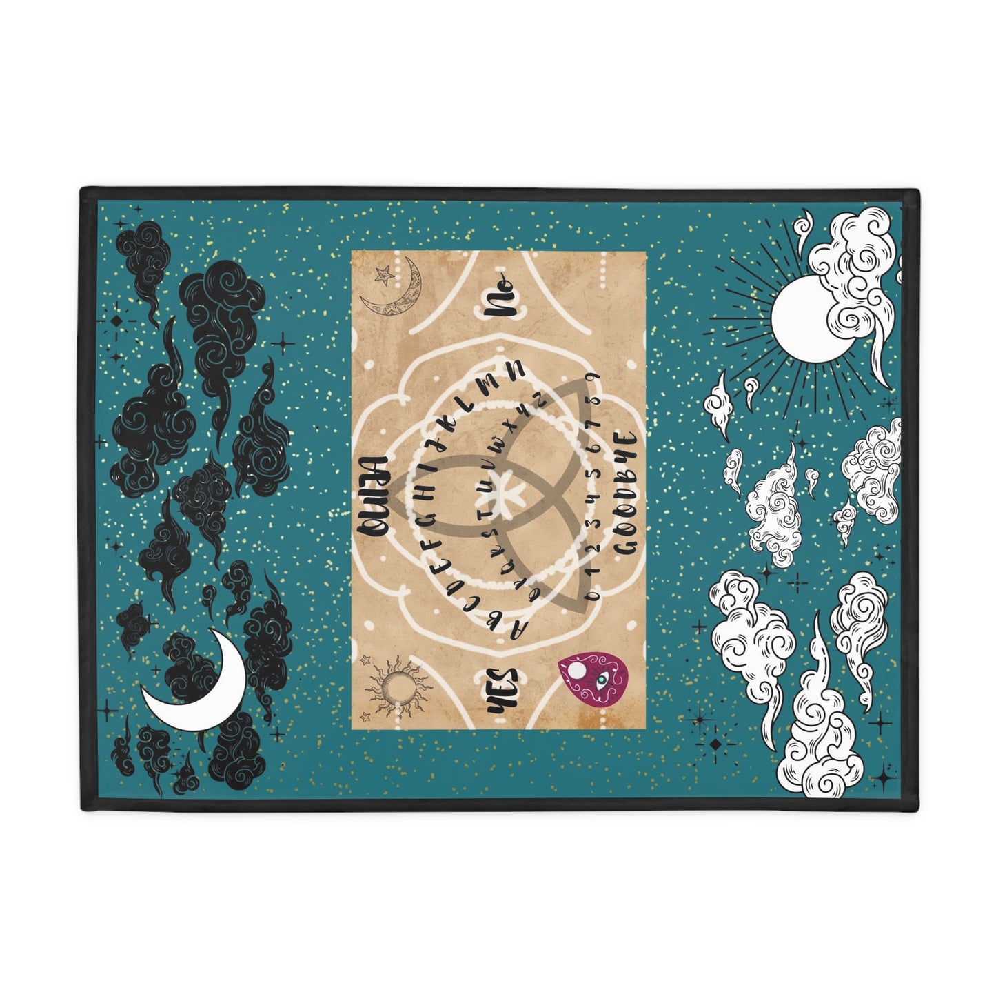 Mystical Ouija Board Fleece Blanket: Cozy, Spiritual Gift, Witchcraft Decor, Astrology, Unique Home Accent