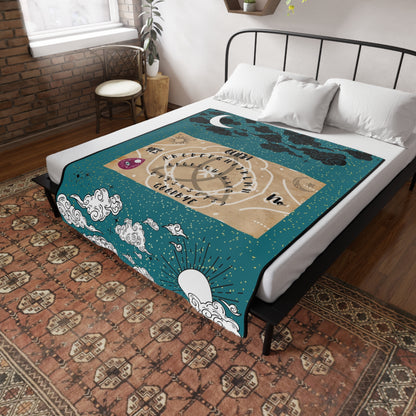 Mystical Ouija Board Fleece Blanket: Cozy, Spiritual Gift, Witchcraft Decor, Astrology, Unique Home Accent