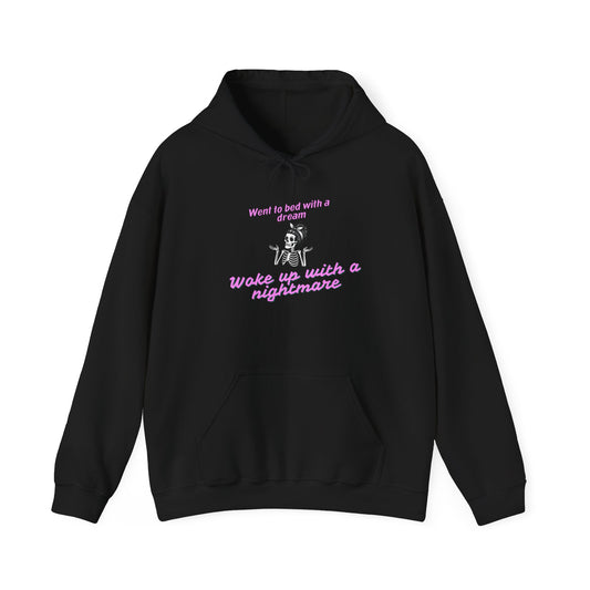 Nightmare Dream Skull Hoodie – "Went to bed with a dream, woke up with a nightmare" Goth Pullover