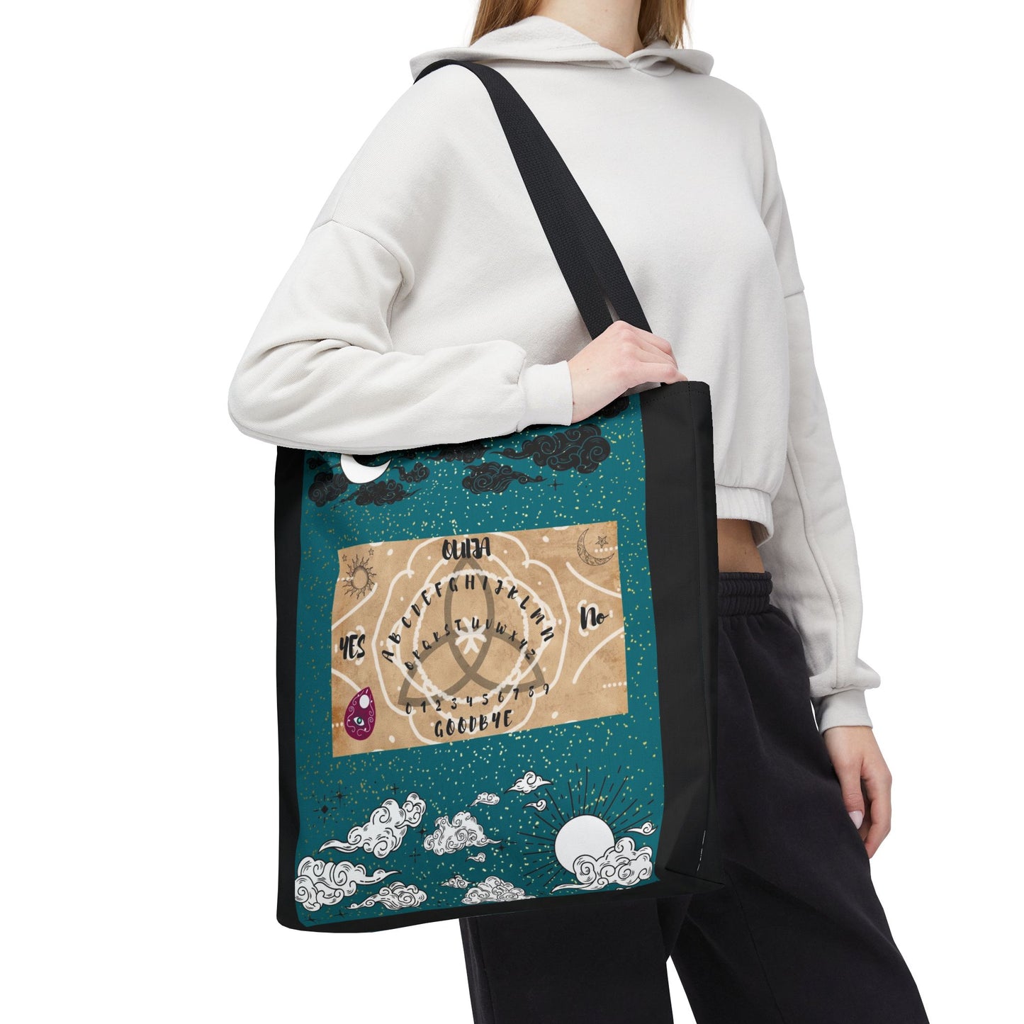 Mystical Ouija Tote Bag | Boho Beach Bag, Psychic Gift, Witchy Accessory, Spiritual Shopper, Mysticism Decor