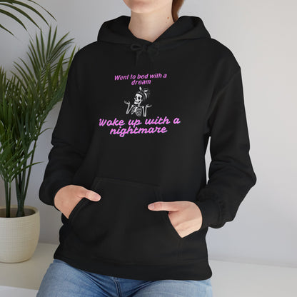Nightmare Dream Skull Hoodie – "Went to bed with a dream, woke up with a nightmare" Goth Pullover